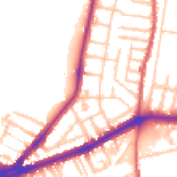 Daytime road noise heatmap for TW9 2DR