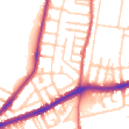 Daytime road noise heatmap for TW9 2DZ