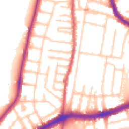 Daytime road noise heatmap for TW9 2EH