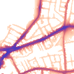 Daytime road noise heatmap for TW9 2HE