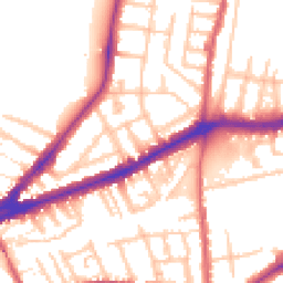 Daytime road noise heatmap for TW9 2HL