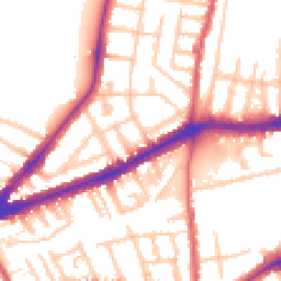 Daytime road noise heatmap for TW9 2HW