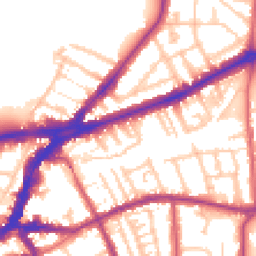Daytime road noise heatmap for TW9 2JD