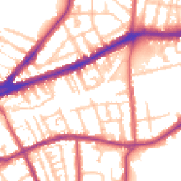 Daytime road noise heatmap for TW9 2JN