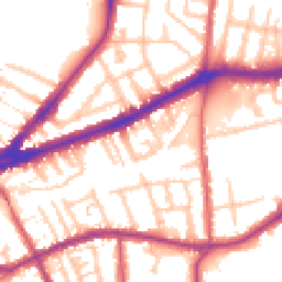 Daytime road noise heatmap for TW9 2JS