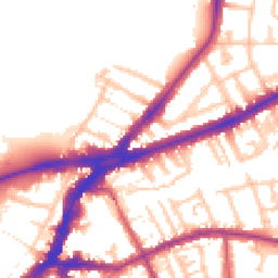 Daytime road noise heatmap for TW9 2PJ