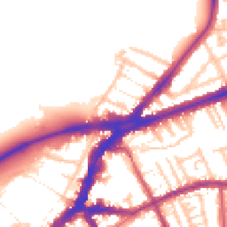 Daytime road noise heatmap for TW9 2SU
