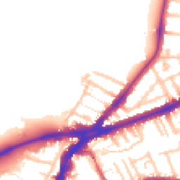 Daytime road noise heatmap for TW9 2TG