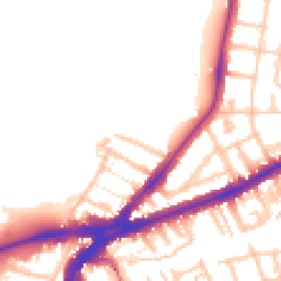 Daytime road noise heatmap for TW9 2TN