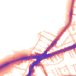 Daytime road noise heatmap for TW9 2TP