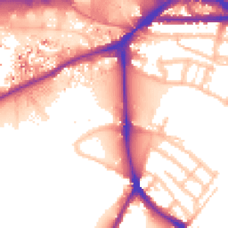 Daytime road noise heatmap for TW9 3AN
