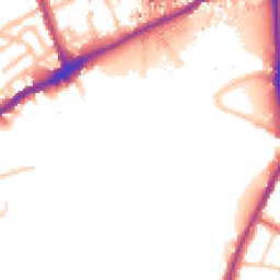 Daytime road noise heatmap for TW9 3AQ