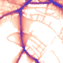Daytime road noise heatmap for TW9 3AY