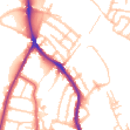 Daytime road noise heatmap for TW9 3BY