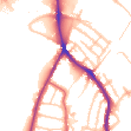 Daytime road noise heatmap for TW9 3EB