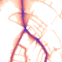Daytime road noise heatmap for TW9 3JD