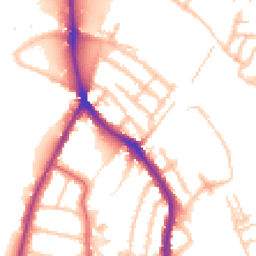 Daytime road noise heatmap for TW9 3JG