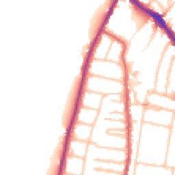 Daytime road noise heatmap for TW9 3JY