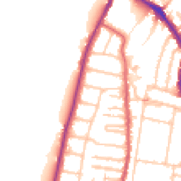 Daytime road noise heatmap for TW9 3JZ