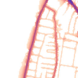 Daytime road noise heatmap for TW9 3LB