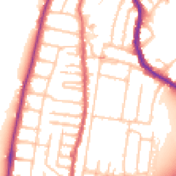 Daytime road noise heatmap for TW9 3LU