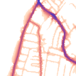 Daytime road noise heatmap for TW9 3QF