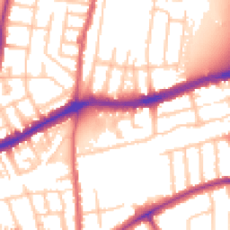 Daytime road noise heatmap for TW9 4AY