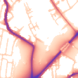 Daytime road noise heatmap for TW9 4ET
