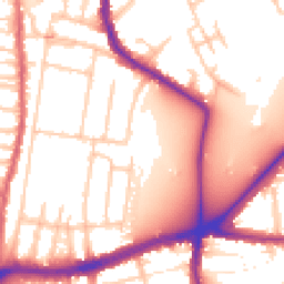 Daytime road noise heatmap for TW9 4EY