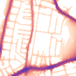 Daytime road noise heatmap for TW9 4HE