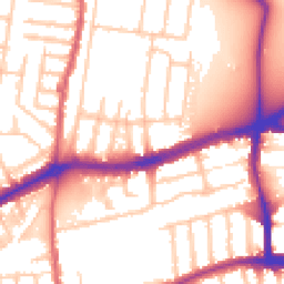 Daytime road noise heatmap for TW9 4JA