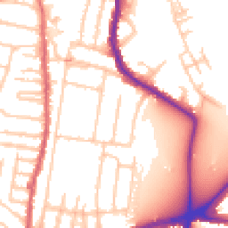 Daytime road noise heatmap for TW9 4JG