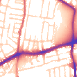 Daytime road noise heatmap for TW9 4JT
