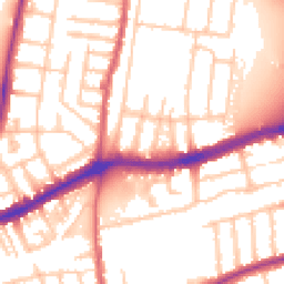 Daytime road noise heatmap for TW9 4LD