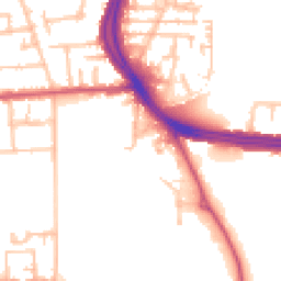 Daytime road noise heatmap for UB10 0AJ