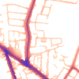 Daytime road noise heatmap for UB10 0DL