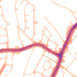 Daytime road noise heatmap for UB10 8BL