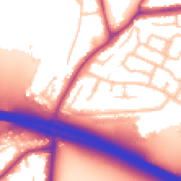 Daytime road noise heatmap for UB10 8EH