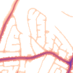 Daytime road noise heatmap for UB10 8JP