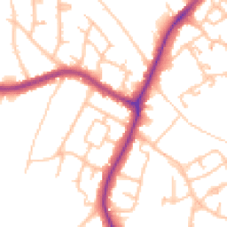 Daytime road noise heatmap for UB10 8NA