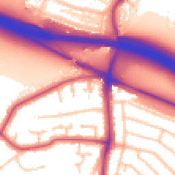Daytime road noise heatmap for UB10 9PS
