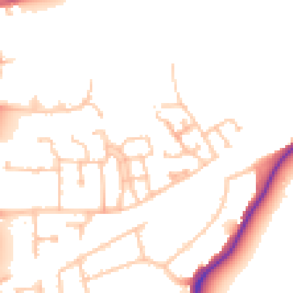 Daytime road noise heatmap for UB2 4AZ