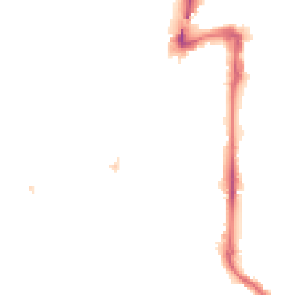 Night-time road noise heatmap for UB2 4DH