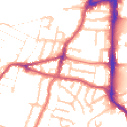 Daytime road noise heatmap for UB2 4DQ
