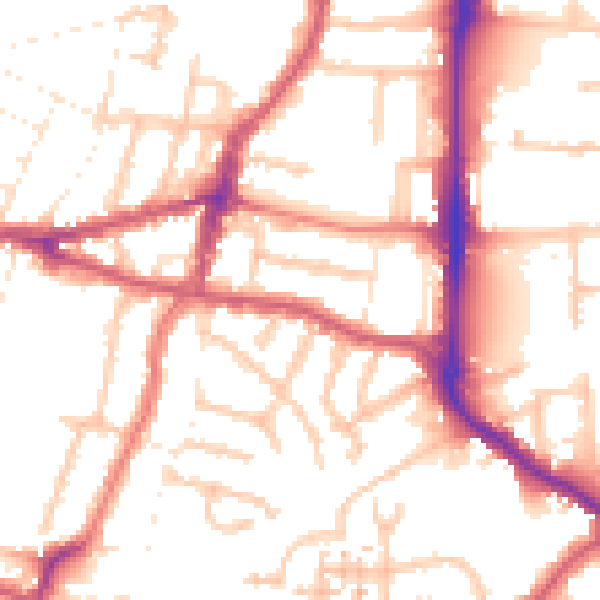 Daytime road noise heatmap for UB2 4EA