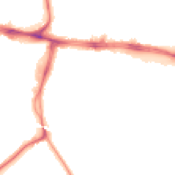 Night-time road noise heatmap for UB2 4FQ