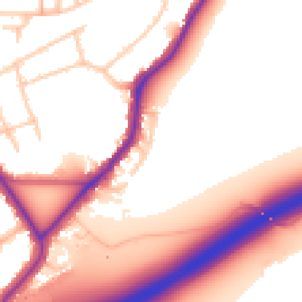 Daytime road noise heatmap for UB2 4NN