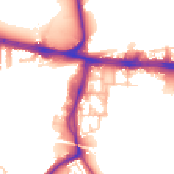 Daytime road noise heatmap for UB2 4UA