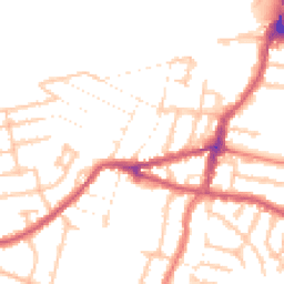 Daytime road noise heatmap for UB2 5DY