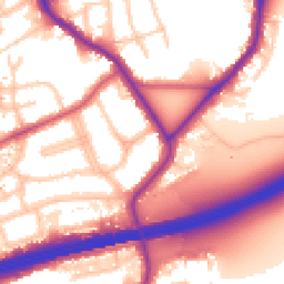 Daytime road noise heatmap for UB2 5QT